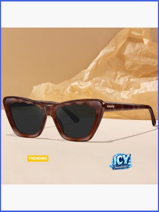 Womens Cat Eye Sunglasses Polarized - Clear Acetate Frame UV Protection Sun main image 5